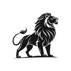 majestic lion silhouette vector clip art logo design