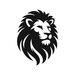 majestic lion silhouette vector clip art logo design