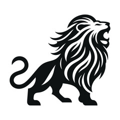 majestic lion silhouette vector clip art logo design