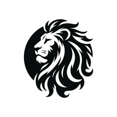majestic lion silhouette vector clip art logo design