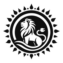 majestic lion silhouette vector clip art logo design