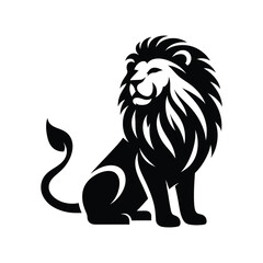 majestic lion silhouette vector clip art logo design