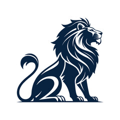 majestic lion silhouette vector clip art logo design