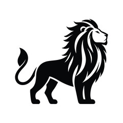 majestic lion silhouette vector clip art logo design
