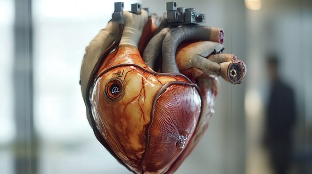 high-tech artificial heart with real-time health monitoring.