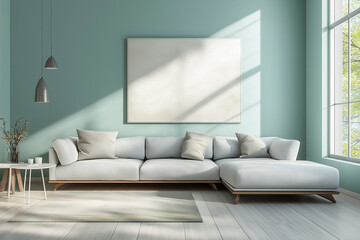 Modern living room with sofa and contemporary design