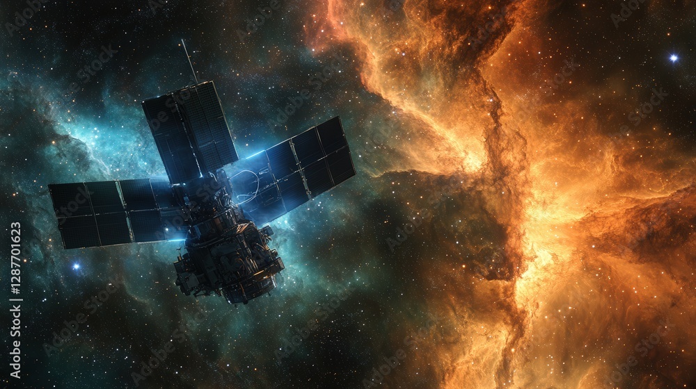 Canvas Prints spacecraft designed for traveling to distant nebulae, with an innovative propulsion system that can 