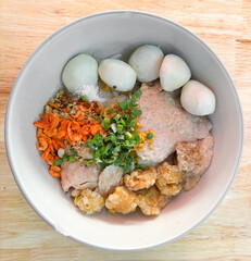 Noodles, Tom Yum Noodles, Dry Noodles, Pork Noodles, Chicken Noodles, Meatball Noodles, Meatballs, Thin Noodles, Wide Noodles, Noodles, Rice Vermicelli, Food, Thai Food, Delicious Food, Photographs, R