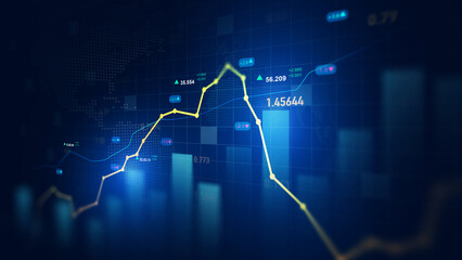 Business trade analytics line graphs and financial chart investment.Stock market investment trading graph.Financial investment graphs.Stock market business and exchange financial growth graph.
