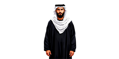 Arab Muslim man and wearing traditional clothes