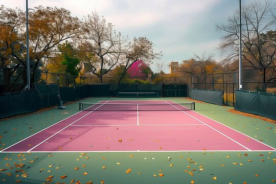 Empty tennis court