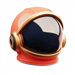 N astronaut helmet isolated on white background