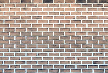 Full horizontal texture of old brick wall. Background texture of retro brick wall