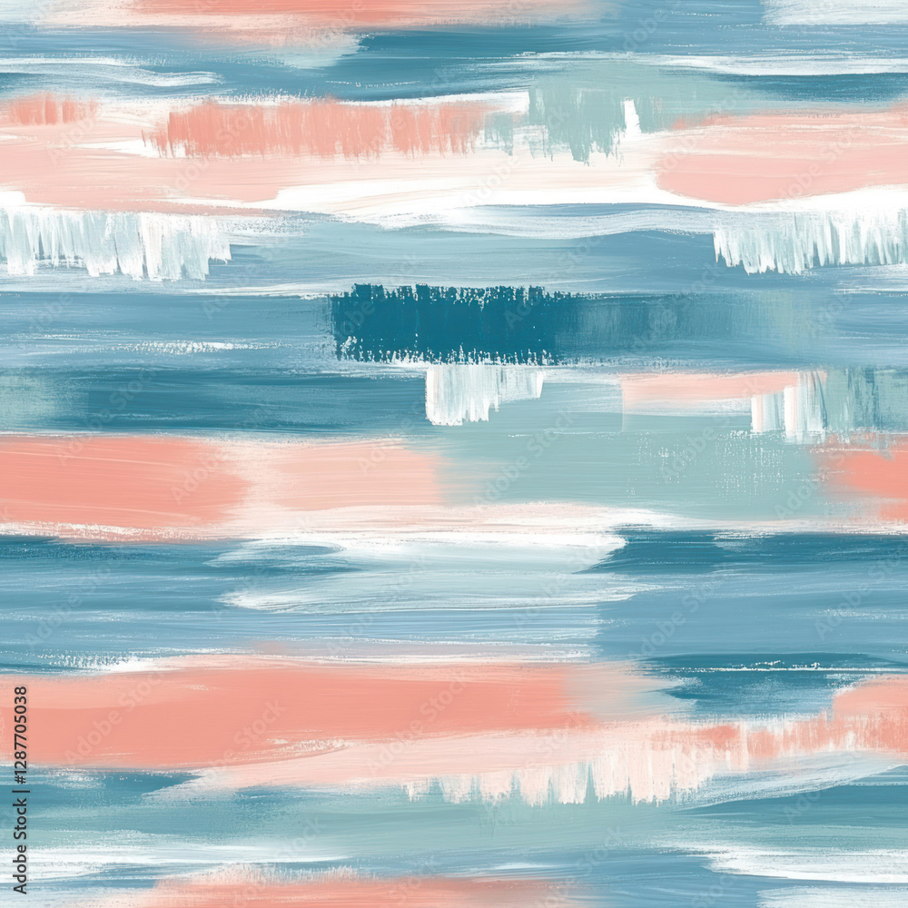 Poster abstract paint streaks seamless pattern. pastel colors create texture for surface design and backgro