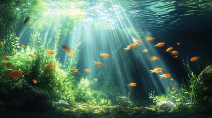 Obraz premium aquarium on the visibility of submerged objects.