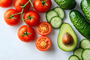 Juicy Tomatoes, Crisp Cucumbers, & Ripe Avocados