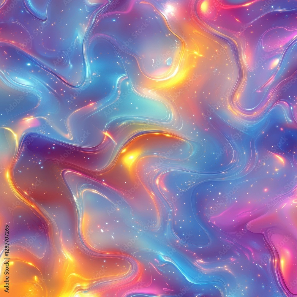 Aufkleber abstract cosmic nebula background with vibrant colors and glowing stars creating a dreamy and ethere