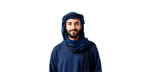 Arab Muslim man and wearing traditional clothes, vector