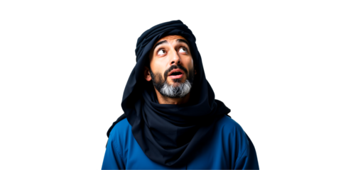 portrait of a young man in a hood isolated