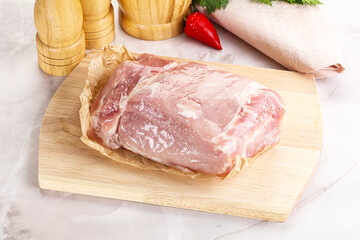 Raw uncooked pork meat loin