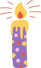 Candle Birthday Party Illustration Flat Color