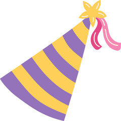 Hat Birthday Party Illustration Flat Color
