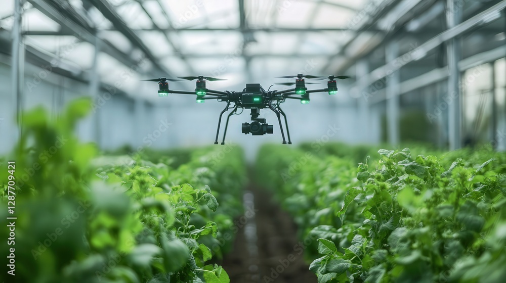 Poster ai-driven drones planting, irrigating, and monitoring crops in a closed-loop environment where human