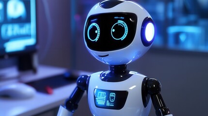 robot that conducts automated health screenings, analyzing blood pressure, temperature, and vital signs, providing an instant health report