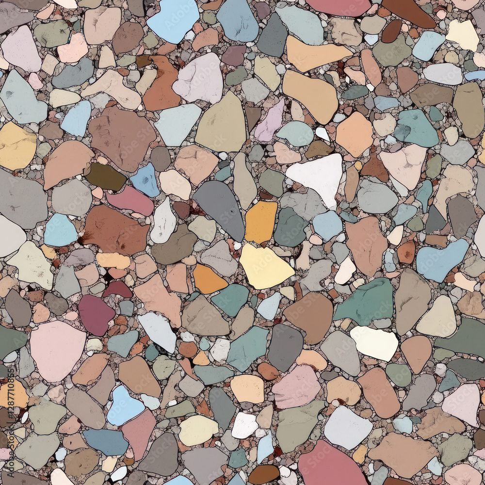 Poster abstract stone surface. colorful flat pattern. background of flooring. small rock floor. seamless pa