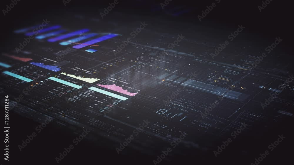 Poster dynamic data visuals for business info graphics, animated charts, and data-driven insights for a bus
