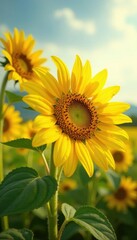 Vanilla bean clusters with blooming sunflowers, vanilla, colors