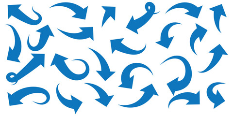 Black and red curved arrows set with directional icons