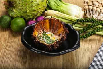 Grilled Sea Urchin with egg