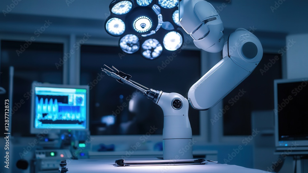 Poster robotic surgical system that automatically adjusts its instruments to the patient anatomy, improving