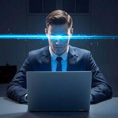 the arrival of advanced technology welcome to the future mankind and ai digital business background cyberspace global networking businessman