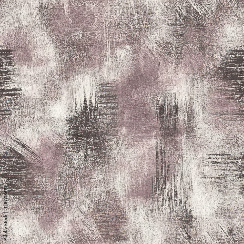 Poster abstract textured strokes create a layered effect, using neutral colors on a patterned background. s