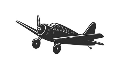 Vintage Airplane Illustration: A Classic Propeller Plane Design