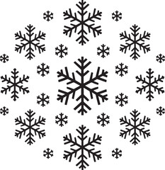 snowflakes thin line icon set such as pack of simple snowflake, snowflake, snowflake, icons for report, presentation, diagram, web design