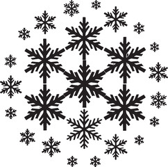 snowflakes thin line icon set such as pack of simple snowflake, snowflake, snowflake, icons for report, presentation, diagram, web design