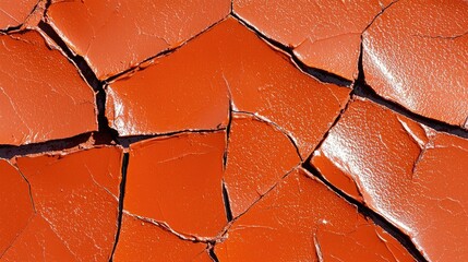 Dried orange cracked earth texture background