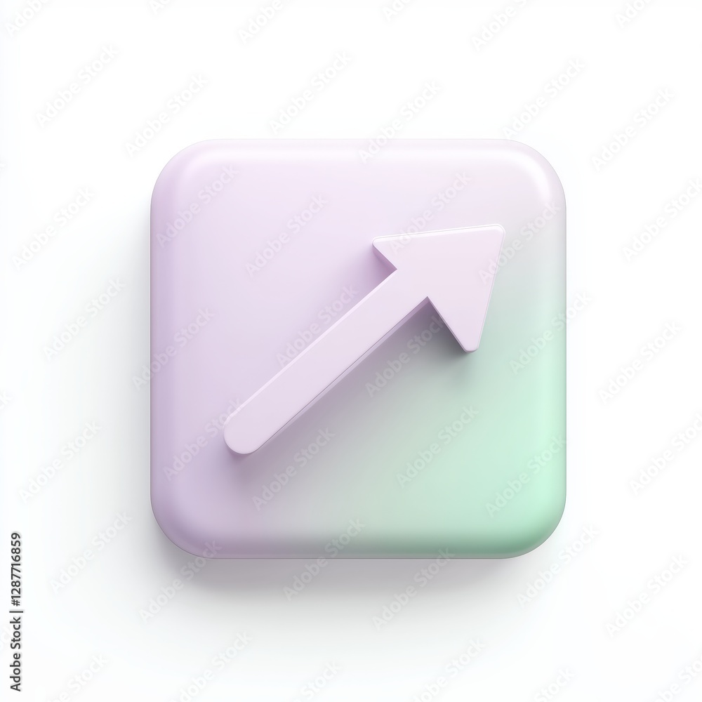 Poster a pastel icon with an arrow pointing upwards and to the right symbolizing growth and progress clean 