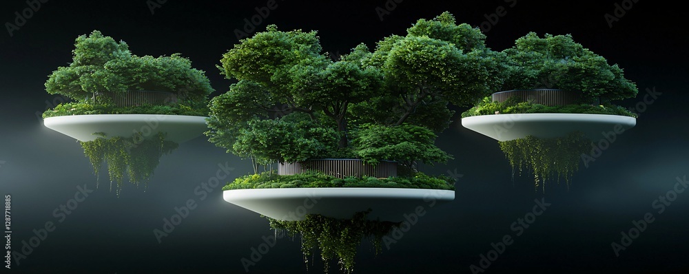Poster a treehouse suspended in a digital jungle, surrounded by floating holographic vines and interactive 