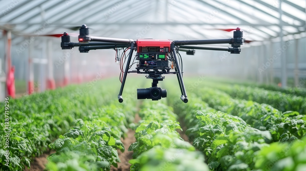 Aufkleber farming drones autonomously adjust temperature and humidity for crops, ensuring a consistent environ