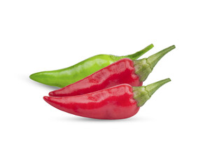 Red  green chili pepper ;slice chilli pepper isolated on  transparent.