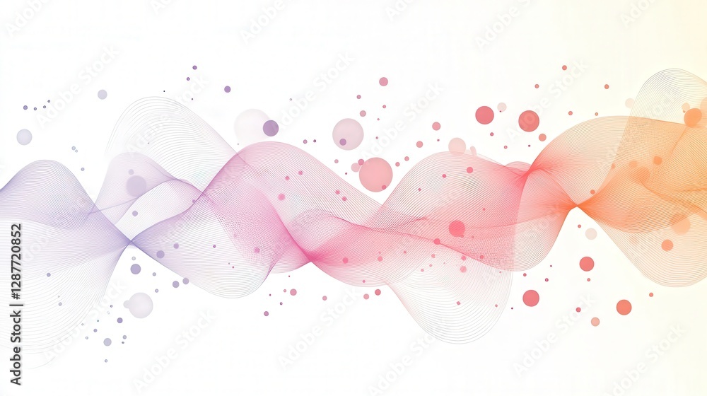 Poster dna strand, using lines and curves to symbolize the flowing, interconnected structure of genetic mat