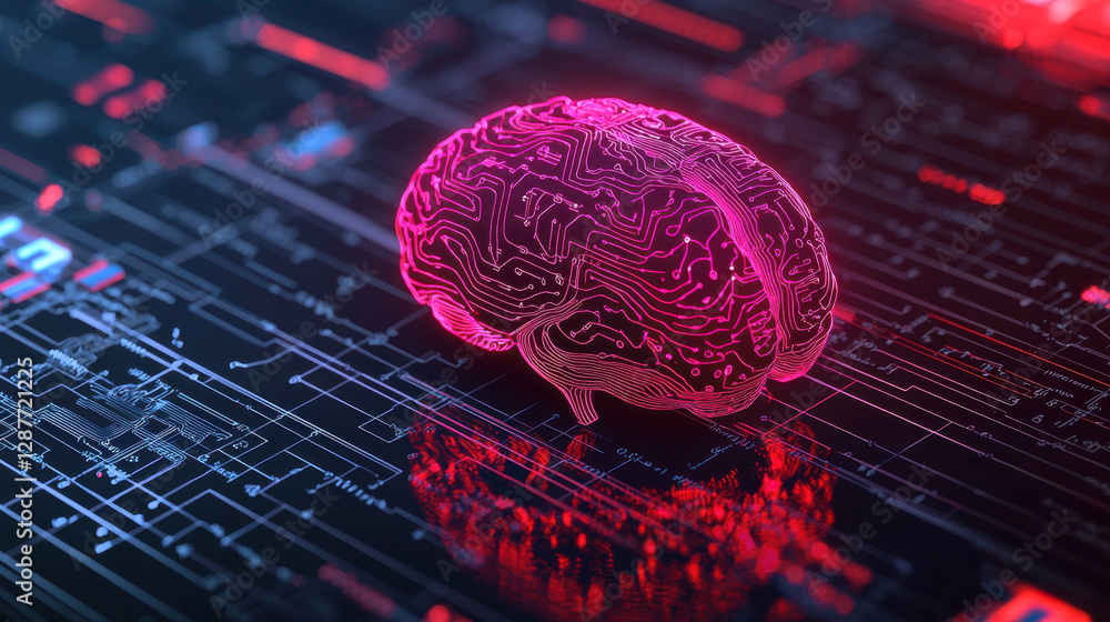 Poster cloud storage globalization communication network digital brain with circuit patterns on futuristic 