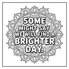 Fototapeta premium Oasis Quote Mandala Coloring Book for Kids and Adults