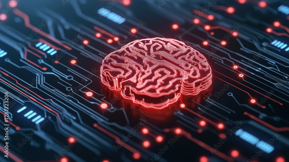 Poster cloud storage globalization communication network digital brain design with circuit patterns and glo