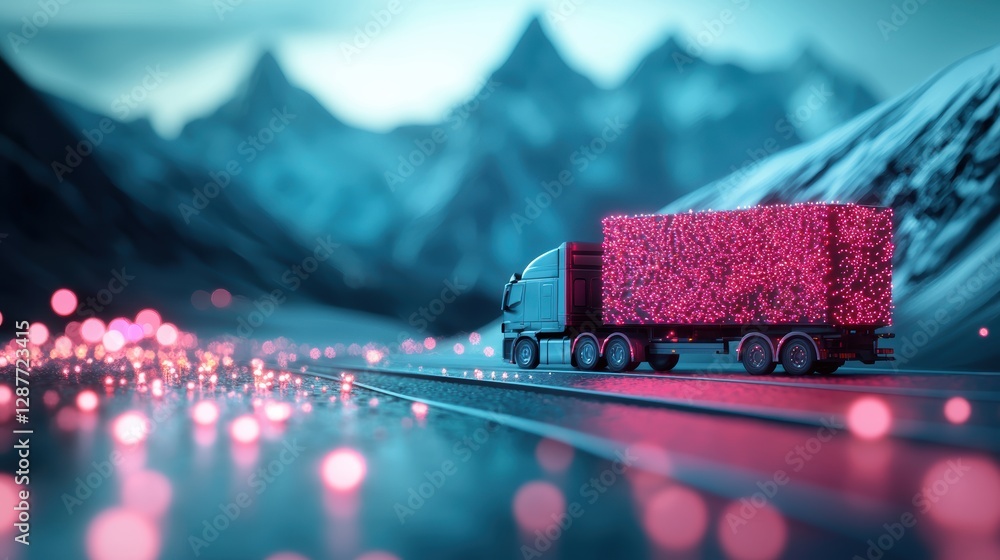 Poster a logistics company using gps tracking technology to monitor the movement of trucks in real time, op