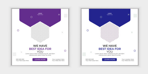 Modern Corporate Social Media Post Design. With Two Color